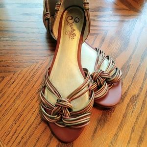Seychelles D'Orsay Silhouette Brown Sandals Sz 9